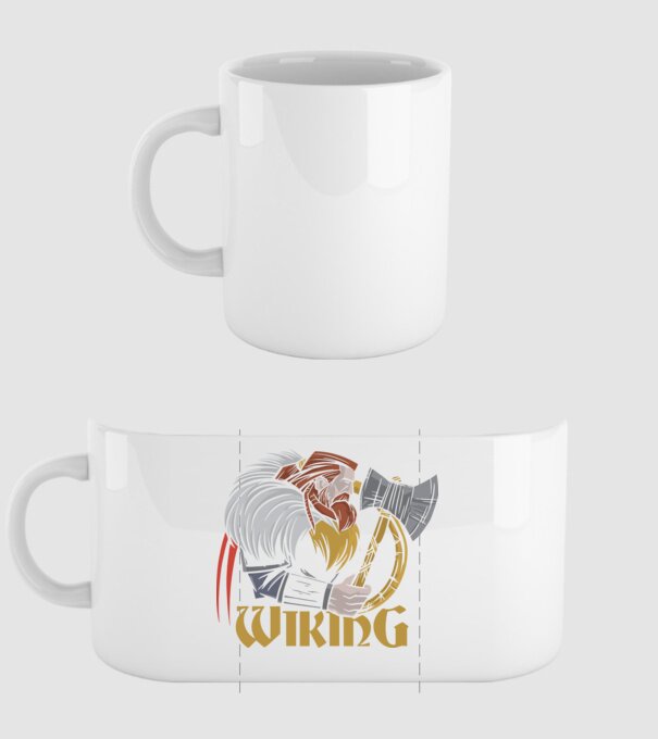 Viking model alb pe tricou