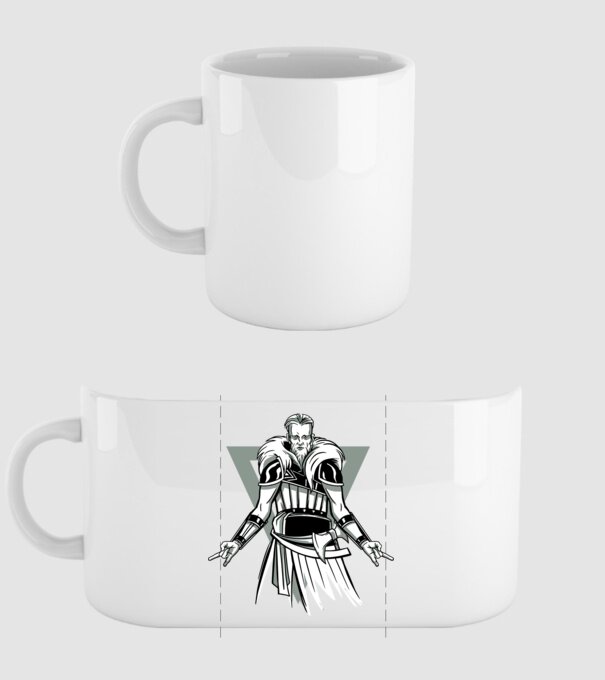 Războinic Viking model alb pe tricou