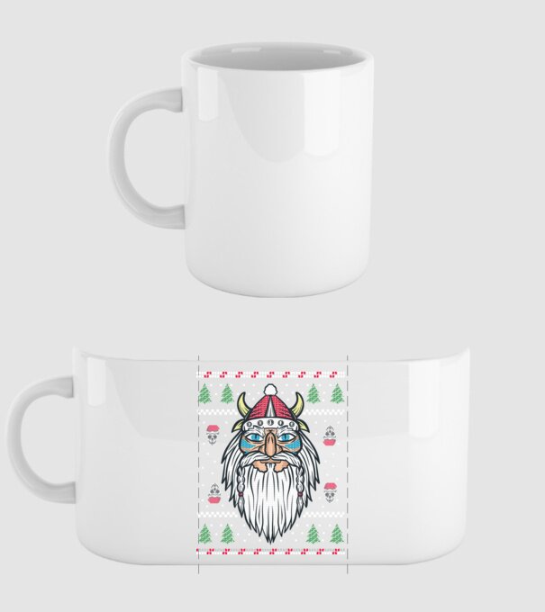 Moș Crăciun viking Pulover urât model alb pe tricou
