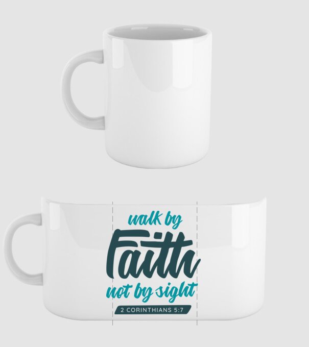 Walk by faith - Religie model alb pe tricou