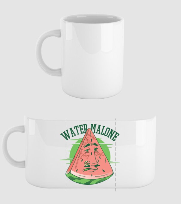 Water Malone model alb pe tricou