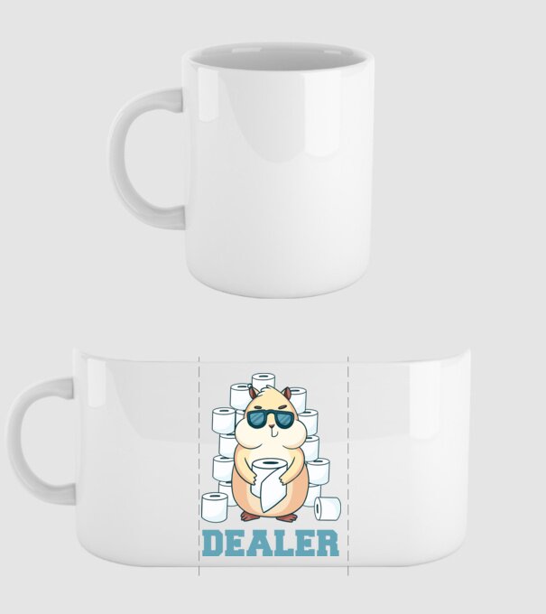 Dealer model alb pe tricou