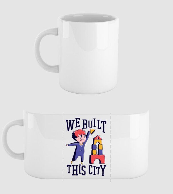 We built this city blocuri de construcție model alb pe tricou