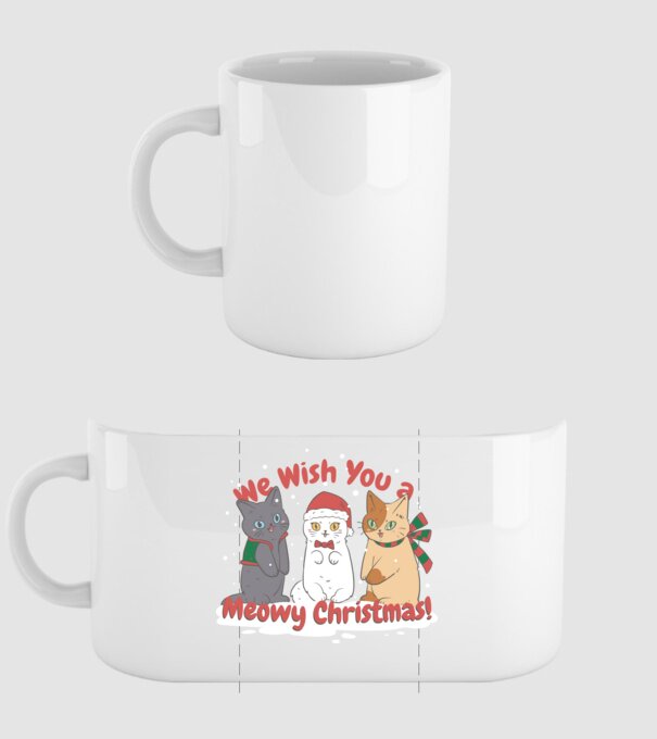 We wish You a Meowy Christmas model alb pe tricou
