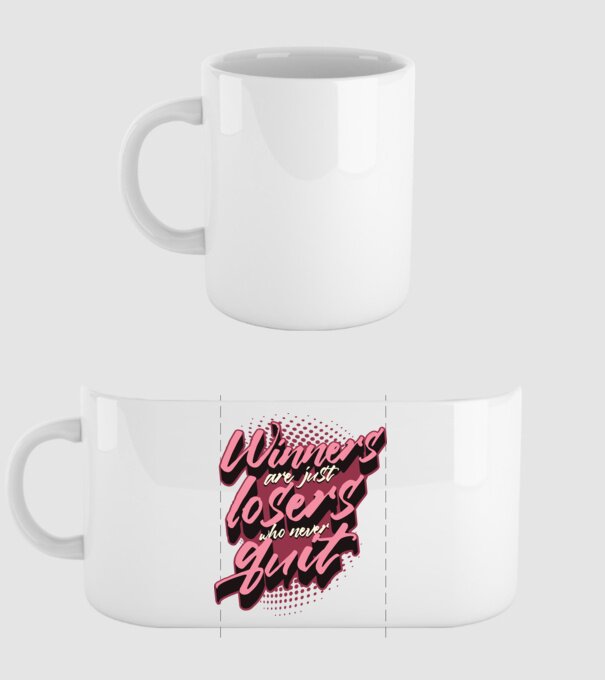 Winners are just losers who never quit model alb pe tricou