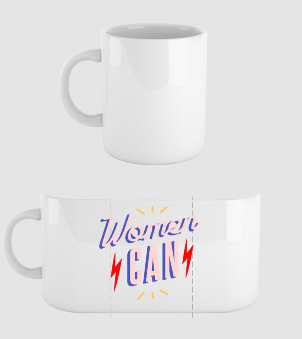 Women Can de Ziua Femeii model alb pe tricou