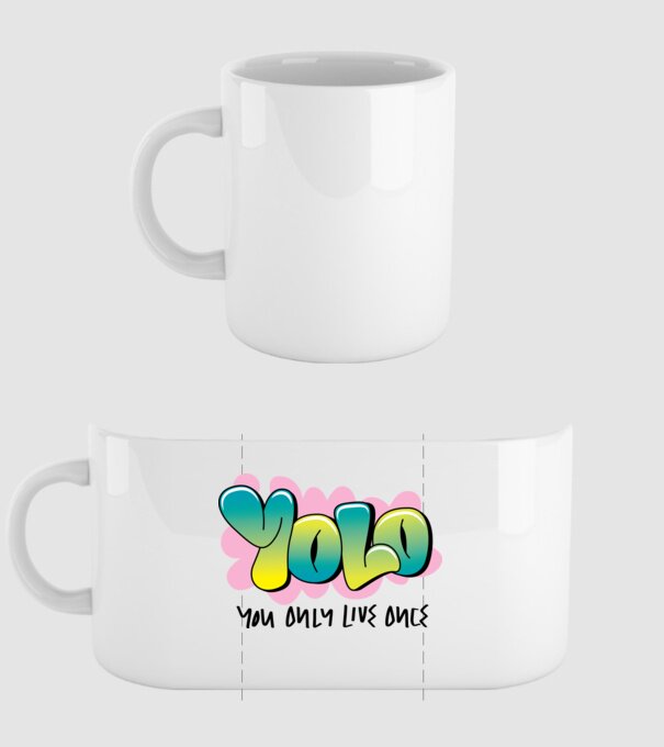YOLO - You only live once model alb pe tricou