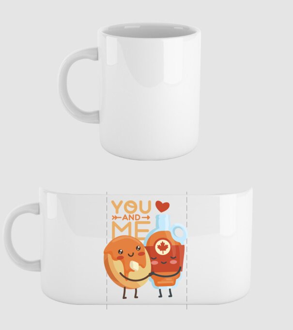 'You and Me tricou cuplu pentru Valentine''s Day' model alb pe tricou