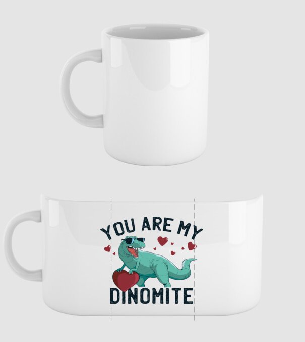 You are my Dinomite tricou cu dinozaur și inimă model alb pe tricou