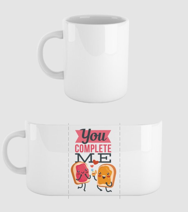 'You Complete Me Tricou drăguț pentru Valentine''s Day' model alb pe tricou