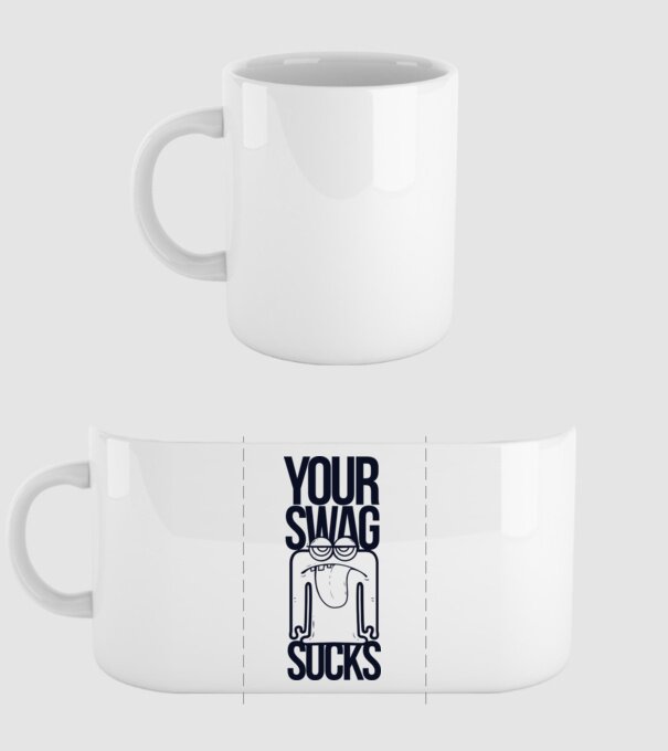 Your swag sucks model alb pe tricou