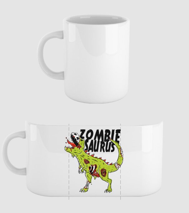 Zombiesaurus - Dinozaur Zombie model alb pe tricou