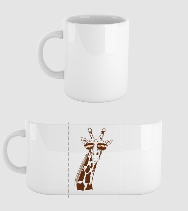 Cap Girafă model alb pe tricou