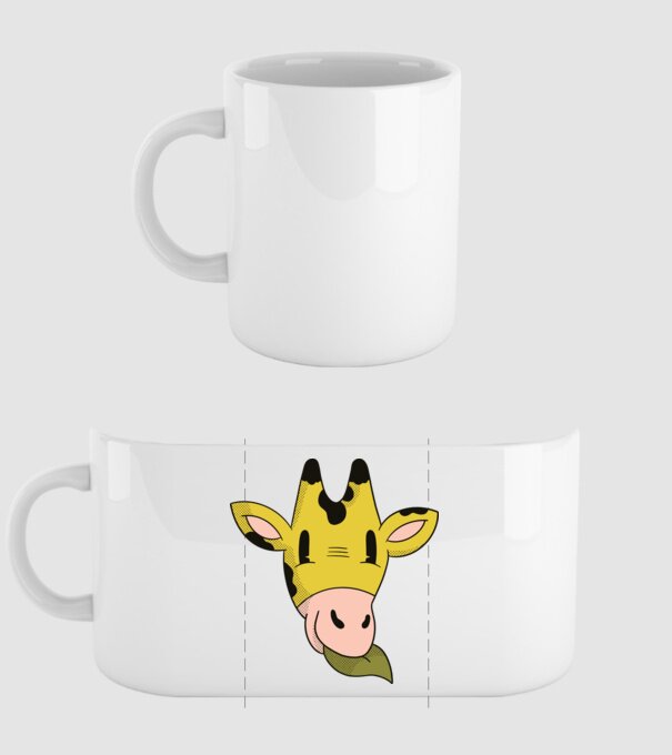 Cap Girafă model alb pe tricou