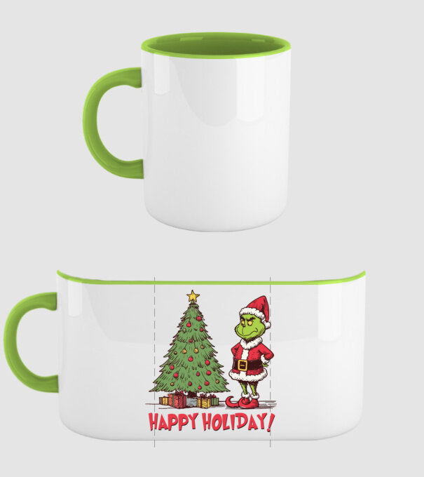 Happy Holiday Grinch model verde pe tricou