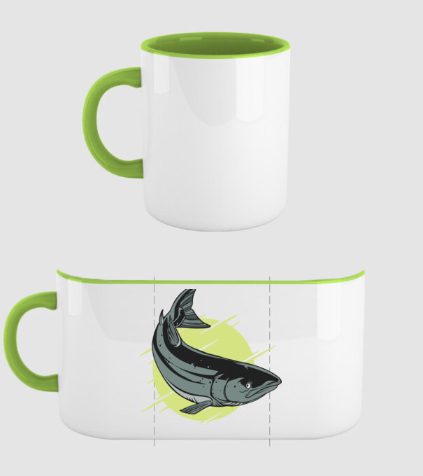 Atlantic Salmon - Somon de Marea Baltică model verde pe tricou