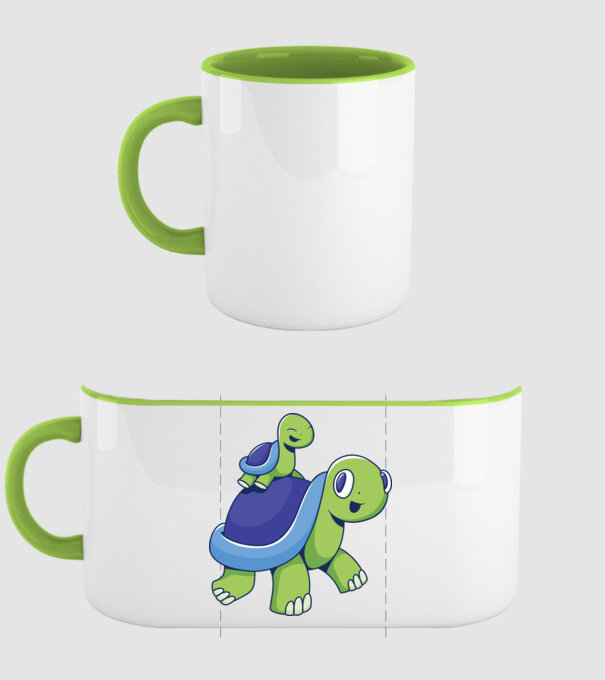 Familie țestoase drăguțe model verde pe tricou