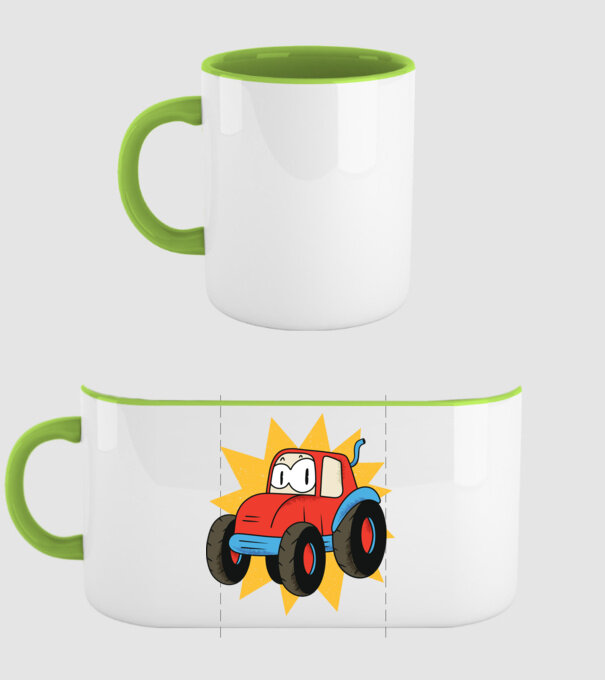Tractor drăguț pentru copii model verde pe tricou