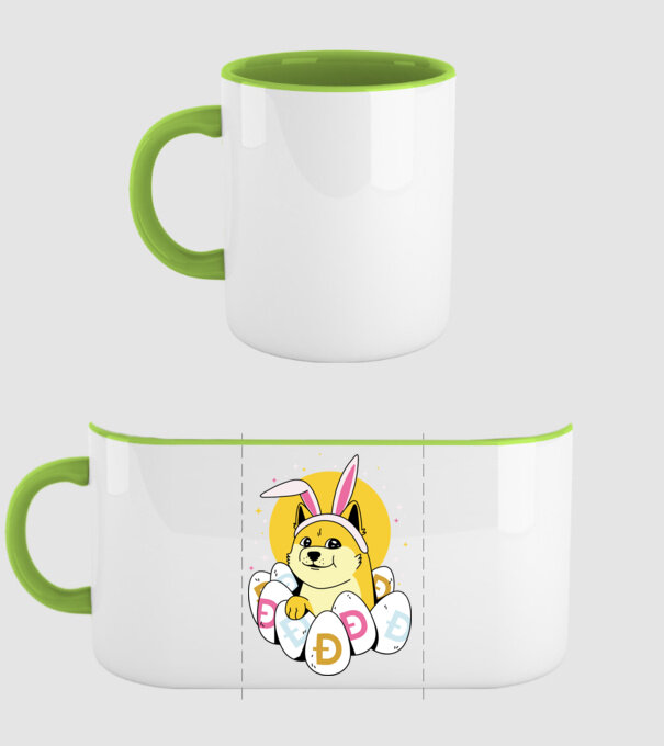 Dogecoin Paște model verde pe tricou