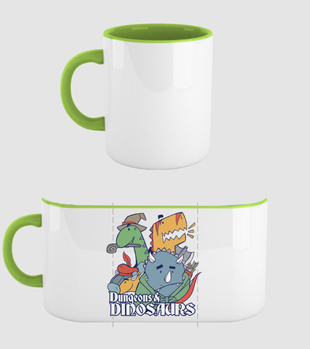 Dungeons and Dinosaurs model verde pe tricou