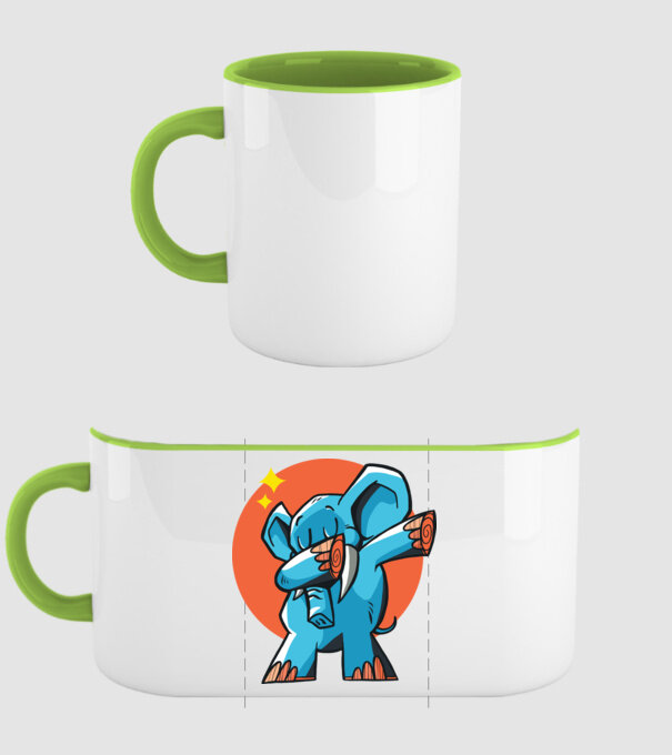 Elefant DAB model verde pe tricou