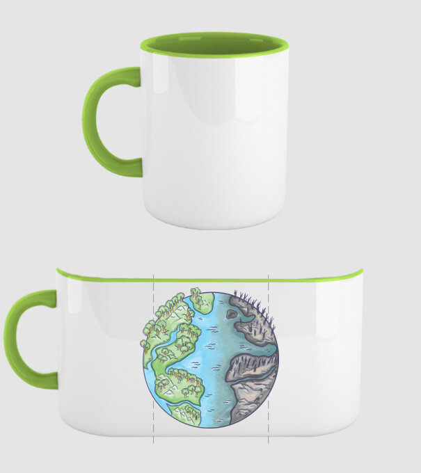 Distrugerea Pământului model verde pe tricou