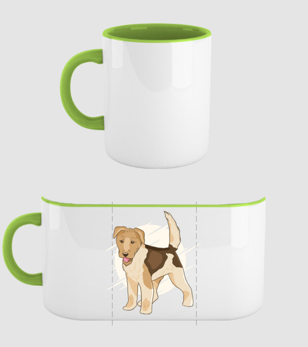 Fox Terrier model verde pe tricou