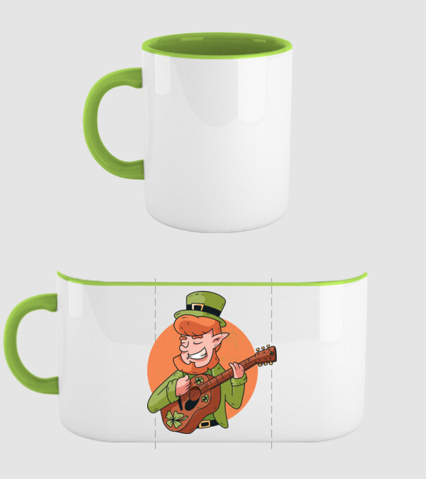 Chitarist Leprechaun irlandez St Patrick model verde pe tricou