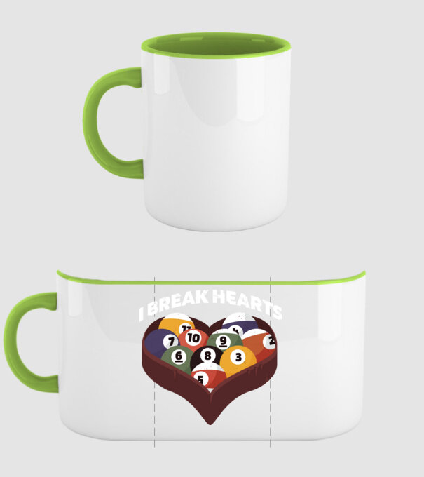 I break hearts - Biliard model verde pe tricou