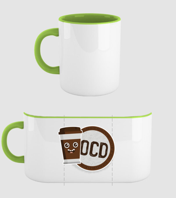Cafea Dragoste și dependență model verde pe tricou
