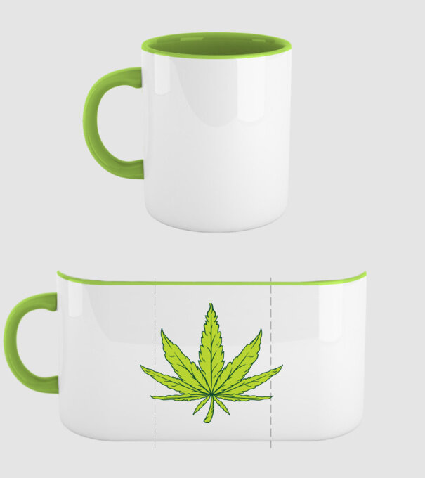 Frunză de marijuana model verde pe tricou