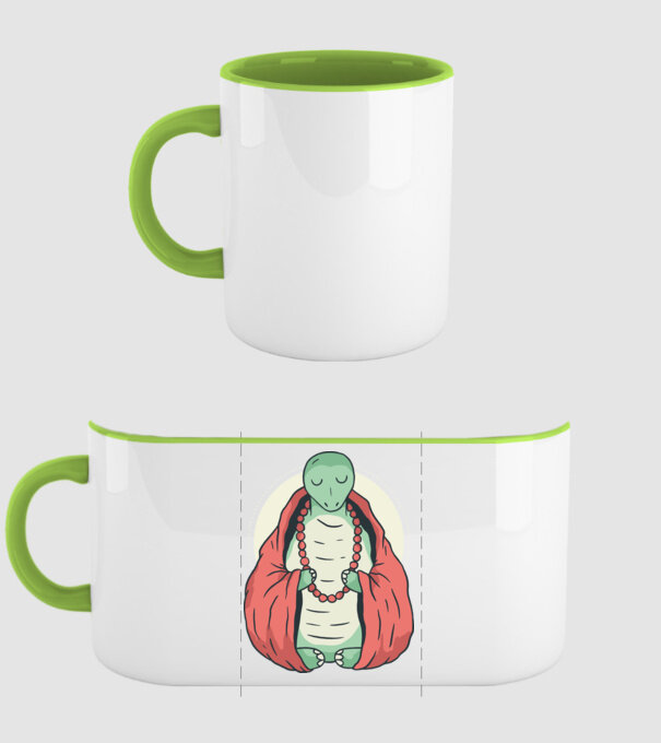 Broasca țestoasă care meditează model verde pe tricou