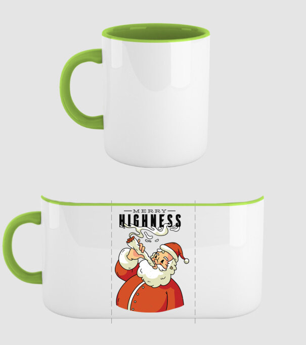 Merry Highness Mikulás fumează iarbă model verde pe tricou