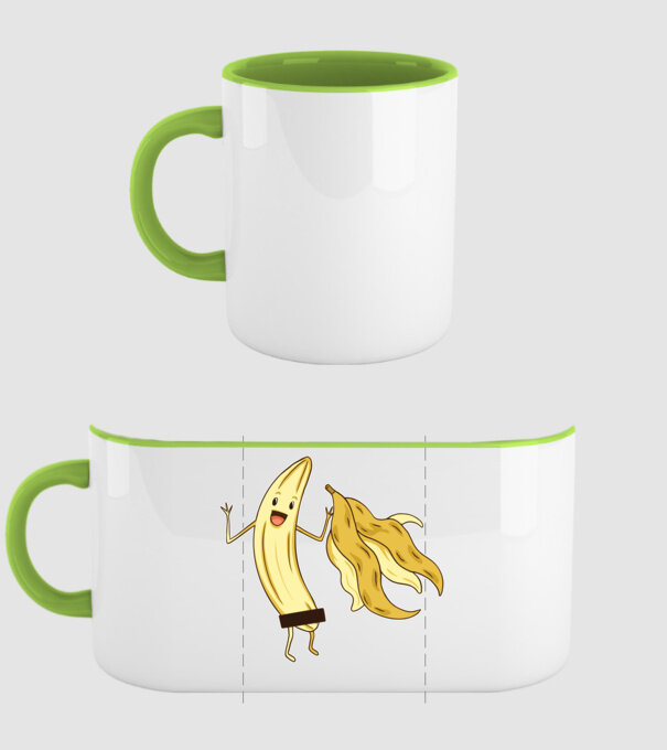 Banană goală model verde pe tricou