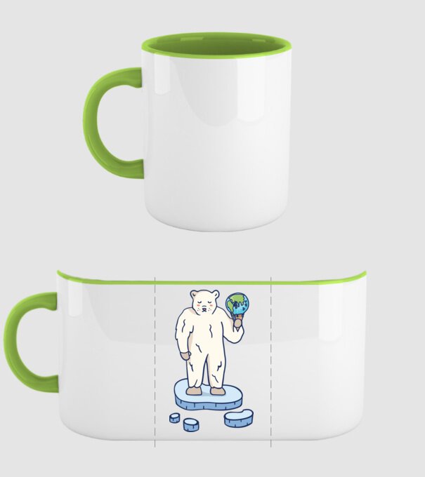 Topirea gheții cu urs polar model verde pe tricou