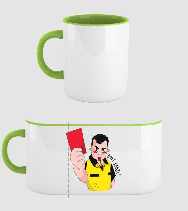 Cartonaș roșu model verde pe tricou