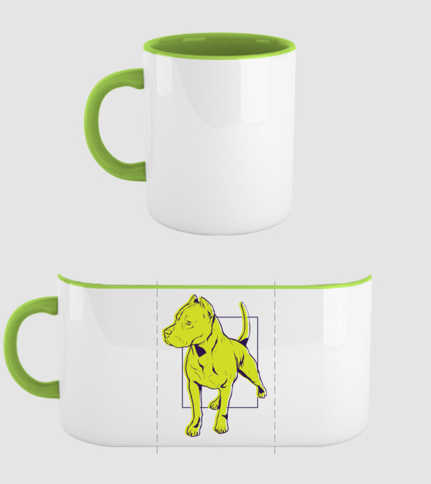 Câine Pitbull model verde pe tricou