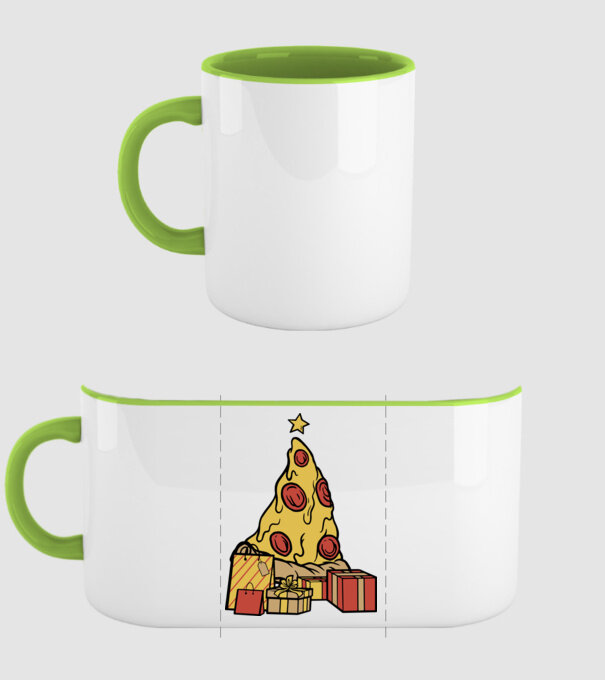 Pizza pom de Crăciun model verde pe tricou