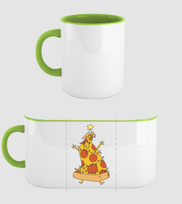 Pizza pom de Crăciun model verde pe tricou
