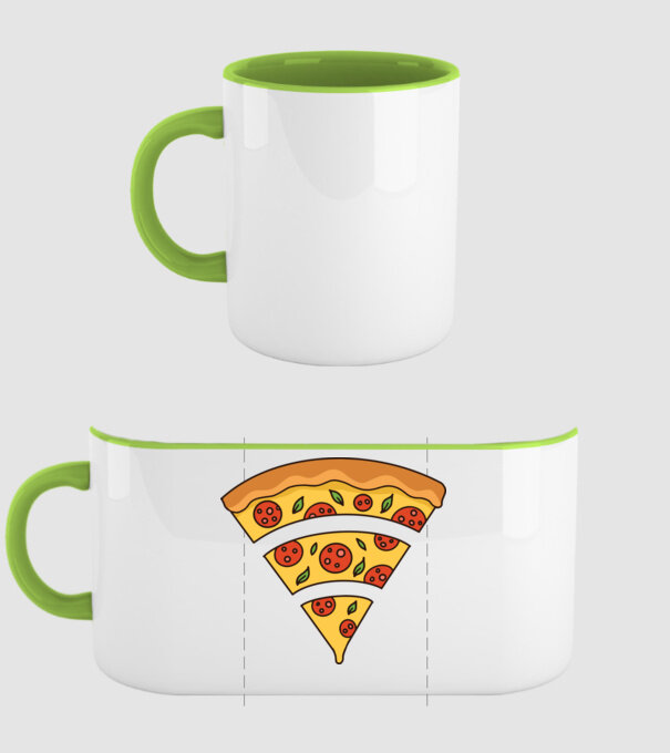 Felie de pizza Wifi model verde pe tricou
