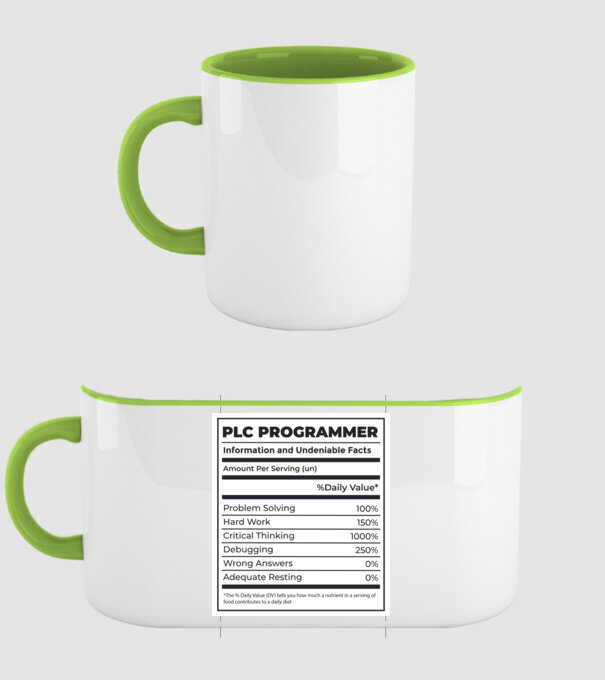 Programator PLC model verde pe tricou