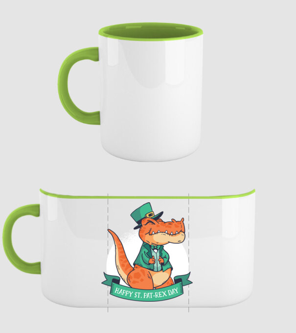Dinozaur Sfântul Patrick model verde pe tricou