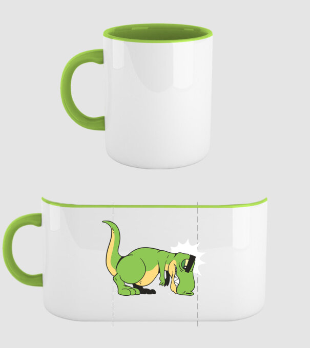 T-rex Push-up model verde pe tricou