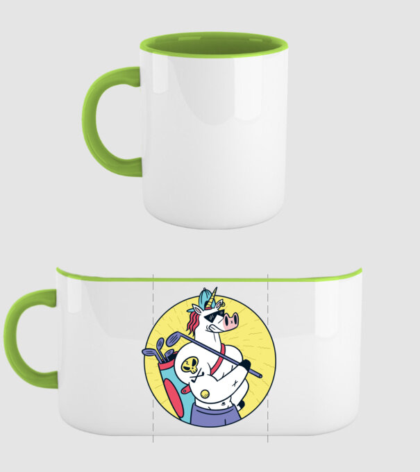 Unicorn Golf model verde pe tricou