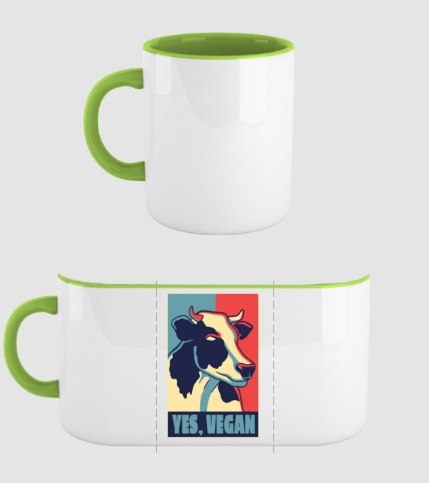 Yes, Vegan model verde pe tricou