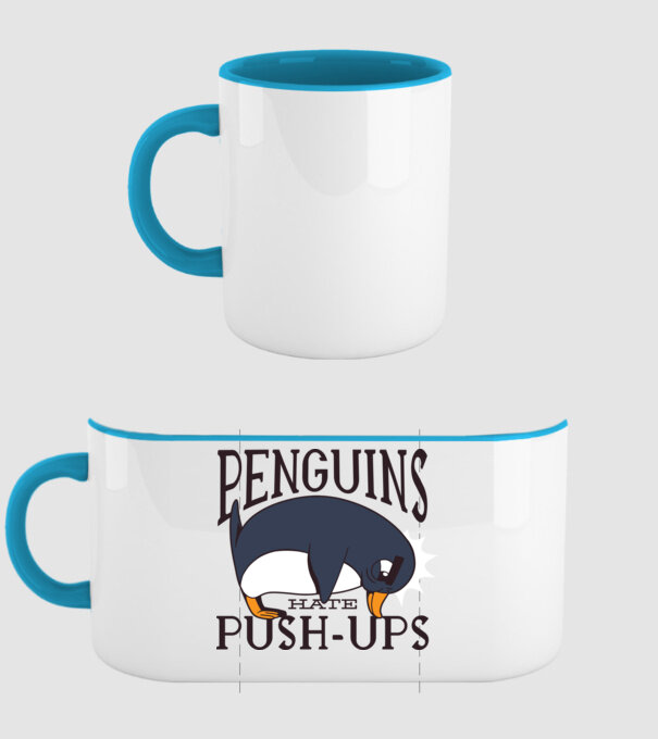 Pinguinii urăsc flotările model albastru deschis pe tricou