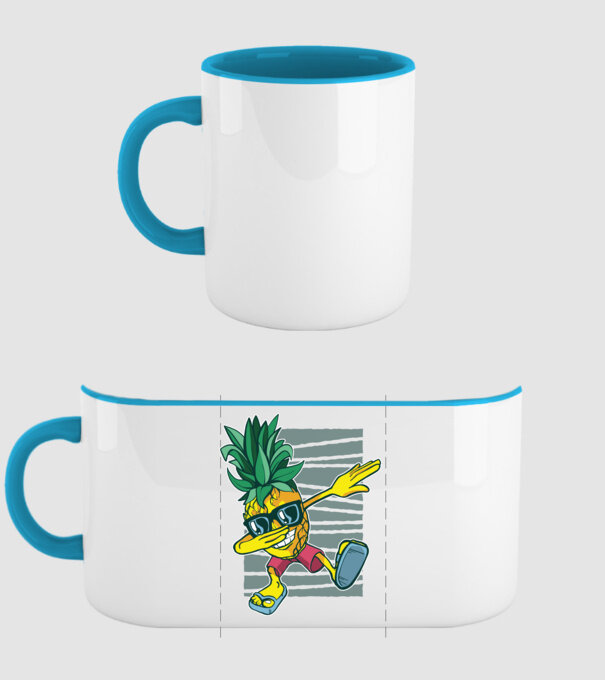 Ananas DAB dans model albastru deschis pe tricou