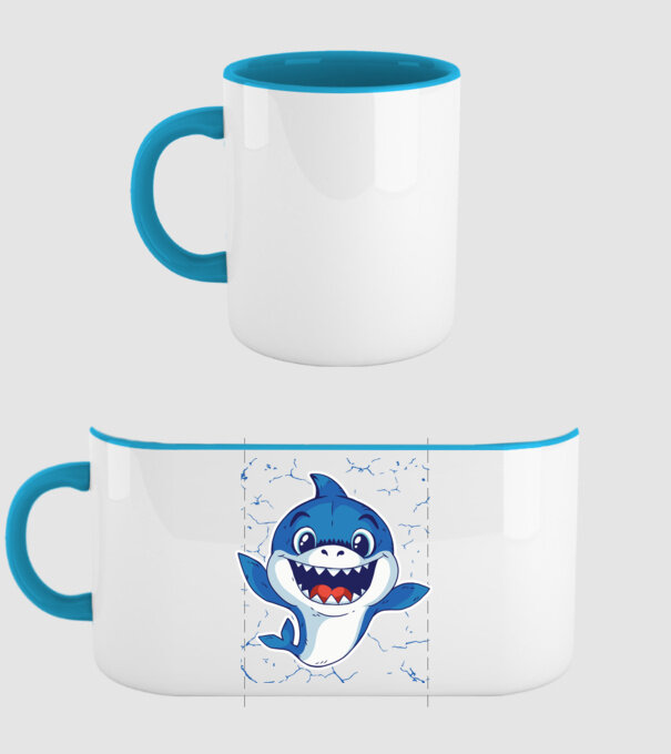 Baby Shark tricou drăguț cu rechin model albastru deschis pe tricou