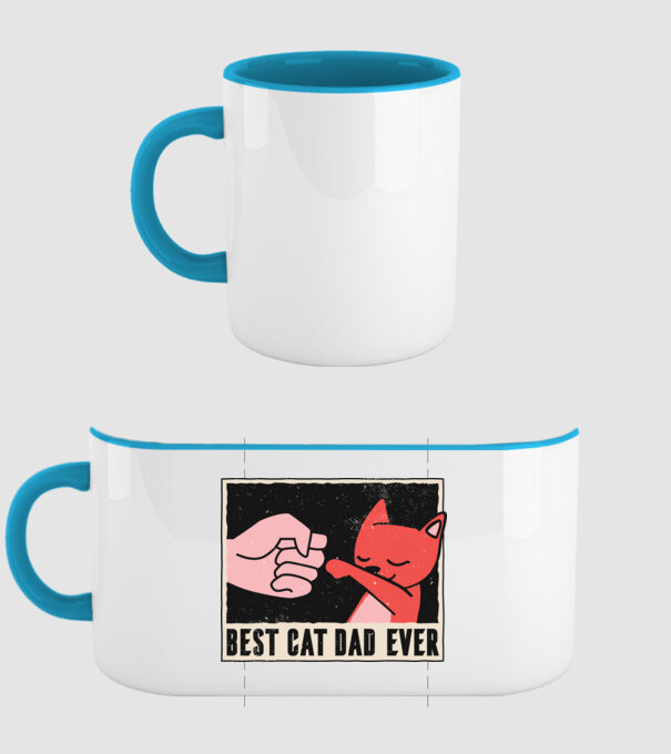 Best Cat Dad Ever - Cel mai bun stăpân de pisică model albastru deschis pe tricou