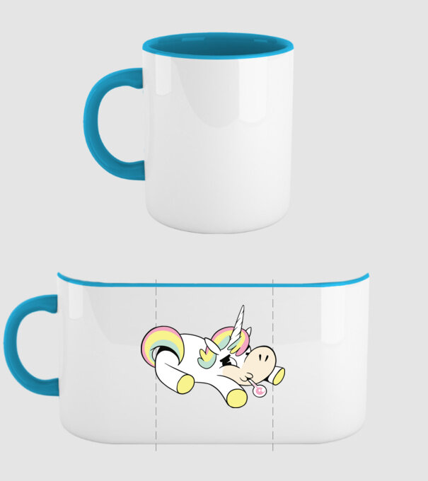 Unicorn bolnav model albastru deschis pe tricou